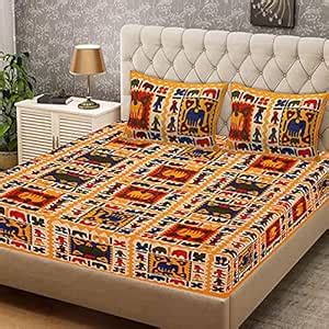 Magic Angel 144 TC Rajasthani Jaipuri Printed Cotton Double Bed ...