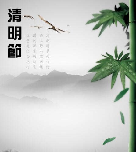 中国风水墨风清明节海报设计PSD素材_大图网