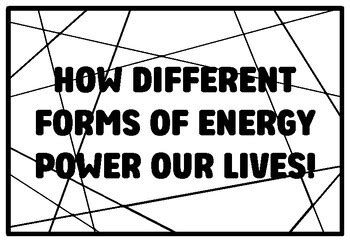 HOW DIFFERENT FORMS OF ENERGY POWER OUR LIVES! Grade 2 Science Coloring ...