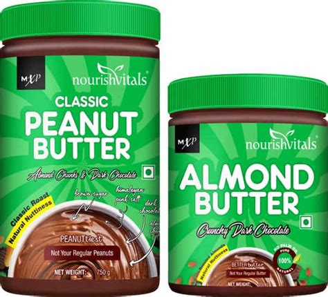 Buy NOURISHVITALS IRRESISTIBLY TASTY COMBO | CLASSIC PEANUT BUTTER 750 ...