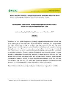 Development and Diffusion of Improved Sorghum Cultivars in India ...