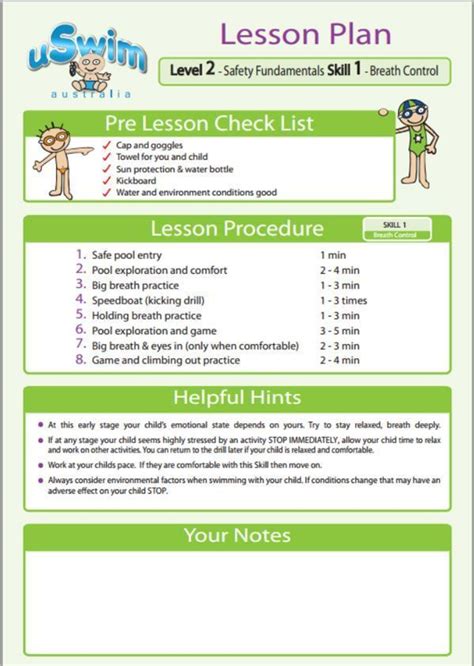 Swimming Lesson Plans Examples 的图像结果