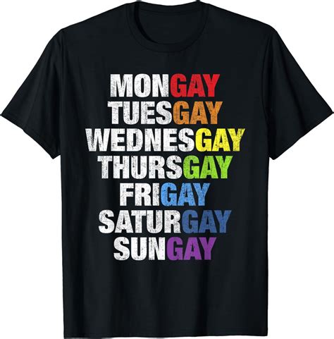 Mongay Gay Pride Days of the Week LGBT T-Shirt - Walmart.com
