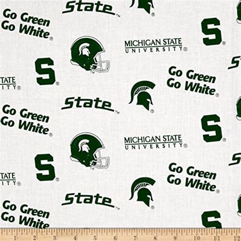 NCAA Michigan State Spartans Tossed Logos White, Fabric by the Yard ...