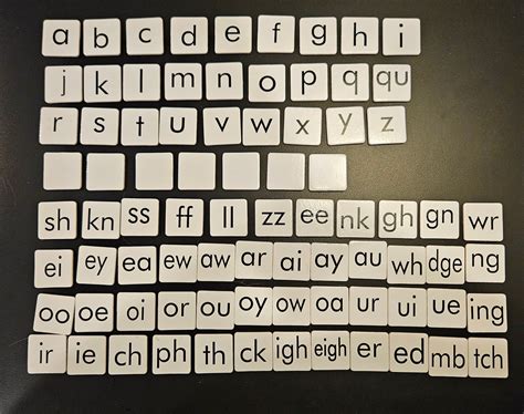10 Sets of Magnetic Letter Tiles for Phonics black & White - Etsy
