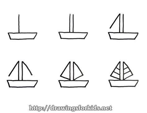 How to draw a Boat for kids