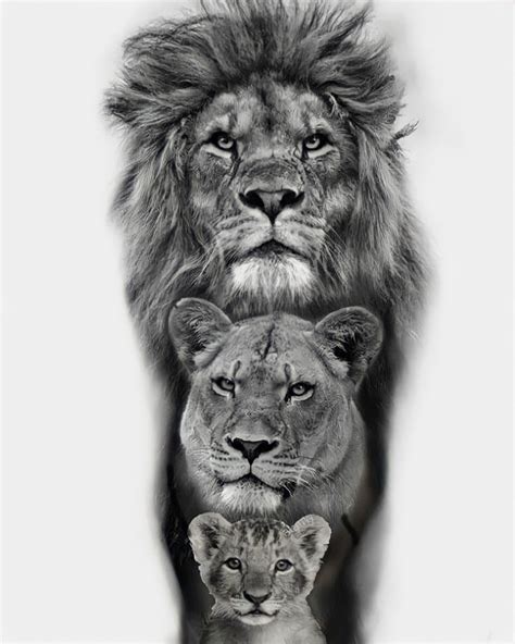 Lion and Lioness Tattoo Design