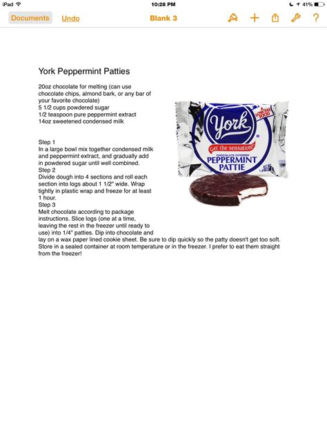 York Peppermint Patty Nutrition Facts