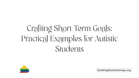 Examples of Smart Goals for Students with Autism
