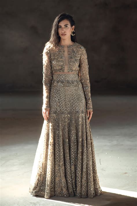 Nude lehenga And Blouse With Zardozi Embroidery – Esha Sethi Thirani