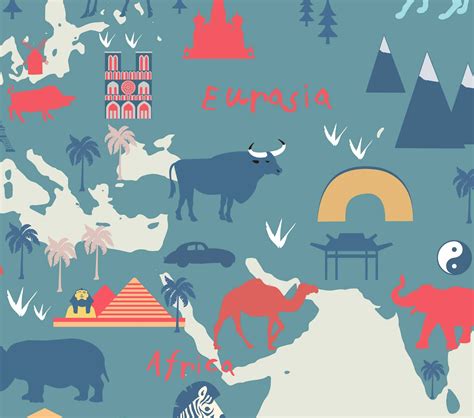 Beautiful Silhouette World Map Wallpaper for Kids Room | Life n Colors