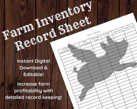 Buy Farm Inventory - Instant Digital Download - Editable - Farm ...
