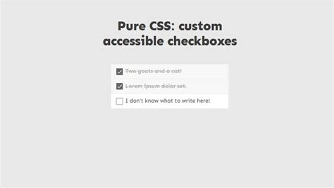 Checkboxes CSS - Pure Css: Custom Accessible Checkboxes example : CSS Mix