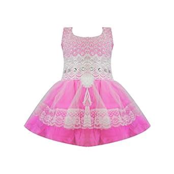 Buy Fashionitz Girl's Self Design Net Party Wear Frock at Amazon.in