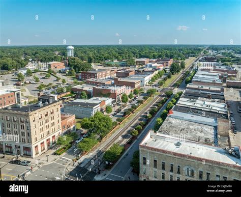 Aerial view of Rocky Mount Nash County North Carolina, typical small ...