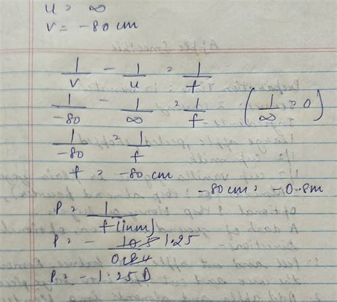 the far point of myopic person is 80 cm in front of the eye. what is ...