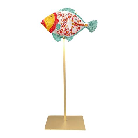 Ceramic Fish Floor Lamp, Crafted in Spain | Chairish