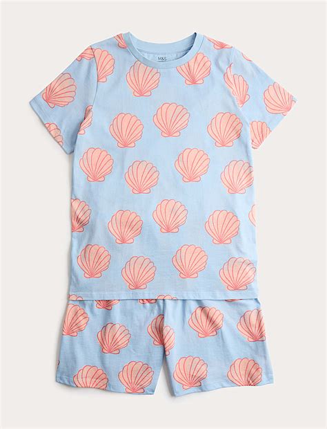 Buy Pure Cotton Shell Short Pyjamas (1-16 Yrs) at Marks & Spencer