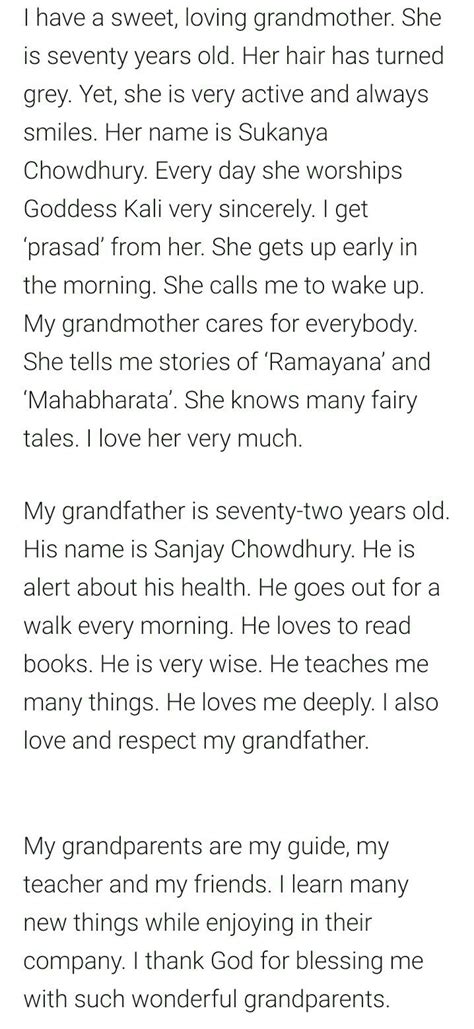 Write a paragraph on your grandparents - Brainly.in
