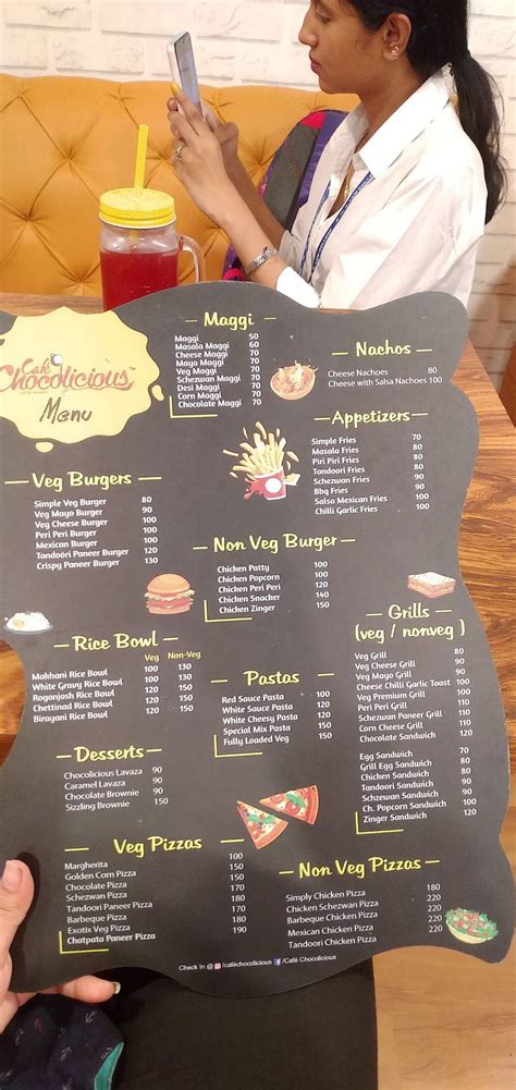 Menu at Cafe Chocolicious, Cuttack