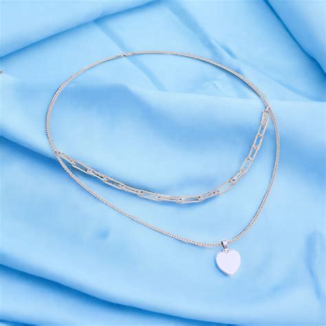 Sterling Silver Heart link Necklace for Women and Girls – Rihi by P. C ...