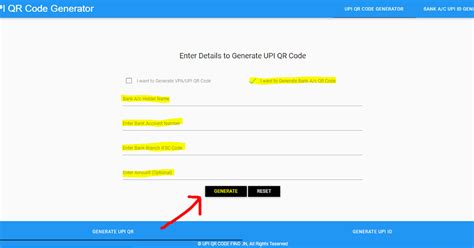 Bank account number QR Code Generator