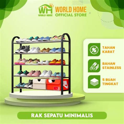 Jual WHI Rak Sepatu 4 Tingkat Kuat Dan Aman Kaki Anti Licin Kapasitas ...