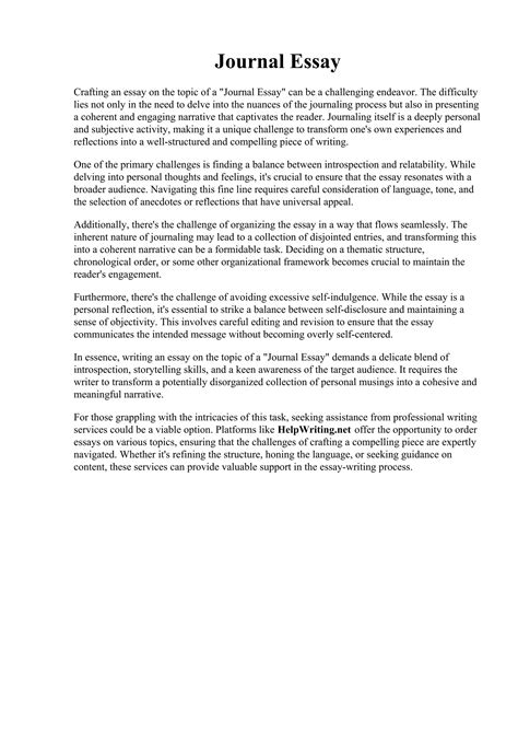 Image result for Journal Entry Essay Example
