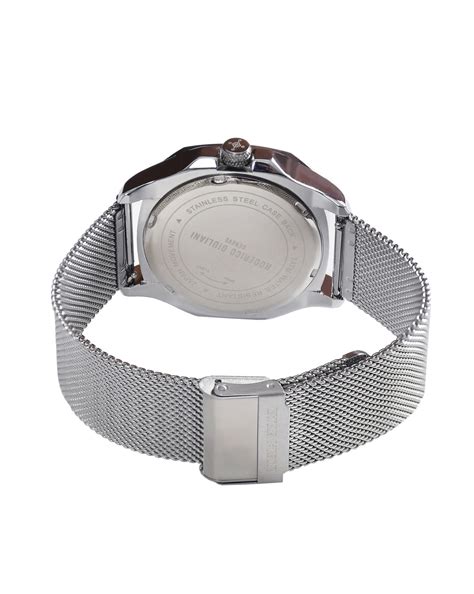 RODERICO GIULIANI ANALOG BLUE DIAL SILVER CASE SILVER MESH STRAP MEN'S