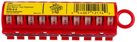 89576 3M | 3M SDT+ SDR Adhesive Cable Marker Kit, Red, Pre-printed "0 → ...