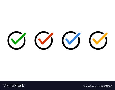Flat design round checkbox icon set Royalty Free Vector