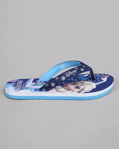 Frozen Printed Navy Flip-Flops For Kids Girls – Kidsville