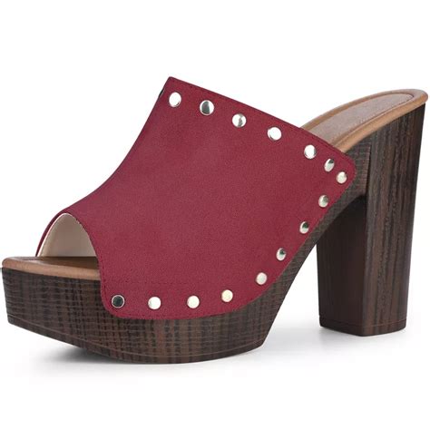 Perphy Women's Open Toe Platform Chunky Heel Slides | Ubuy India