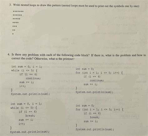 Nested Looping Pattern Class 9 的图像结果
