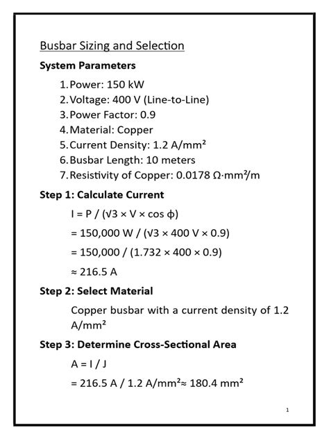 Busbar Size Calculation 的图像结果