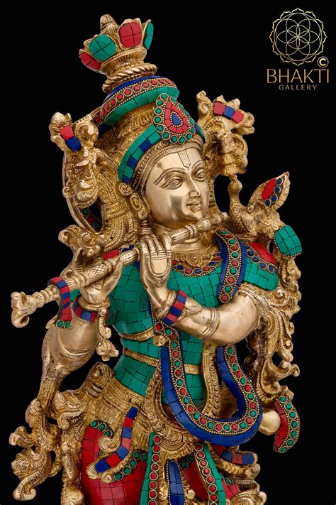 Buy Krishna Statue Large, 75 Cm Big Size Brass Lord Krishna Idol With ...