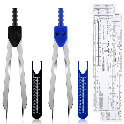 EKG Calipers and EKG Ruler Combination Set Black Blue ECG Calipers ...