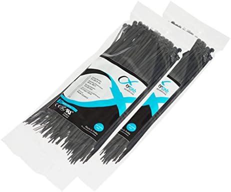 Tycab 10 inch Black (250 mm x 3.6 mm) - 2 Packs of 100 Cable Ties ...
