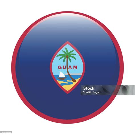 Guam Flag Guam Circle Flag Flag Icon Standard Color Stock Illustration - Download Image Now - iStock