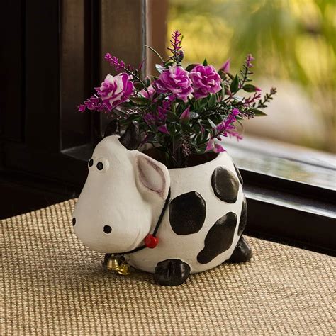 ExclusiveLane 'Enchanting Elephant' Terracotta Flower Pots for Home ...