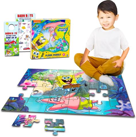 Amazon.com: Spongebob Squarepants Floor Puzzle Set - Bundle with 36 Pc ...