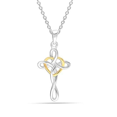 LeCalla - Buy 925 Sterling Silver Two-Tone Celtic Knot Cross Infinity ...
