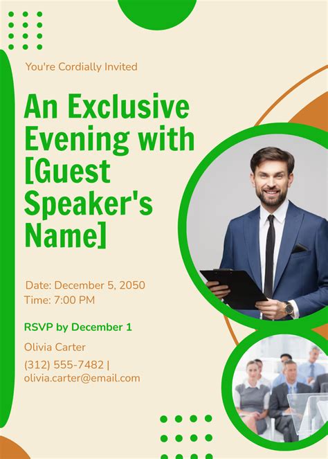 Free Forum Invitation for Guest Speaker Template to Edit Online