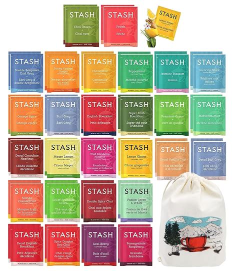 Buy Stash Tea Bags Sampler Assortment Variety Pack Gift, 40 Count, 18 ...