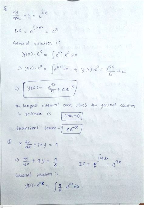 Image result for Differential Equation Example with Solution