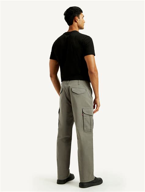 Men's Grey Baggy Fit Mid Rise Cargo Trousers – Levis India Store