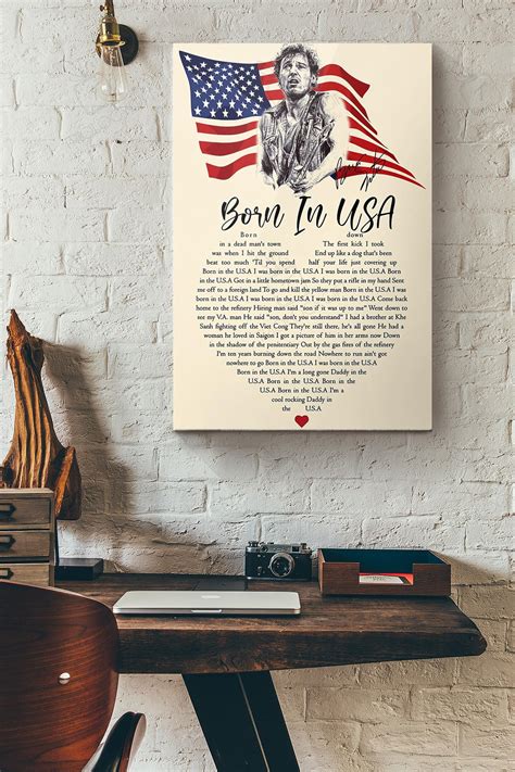 Bruce Springsteen Born In The Usa Lyrics Canvas Painting Ideas, Canvas ...