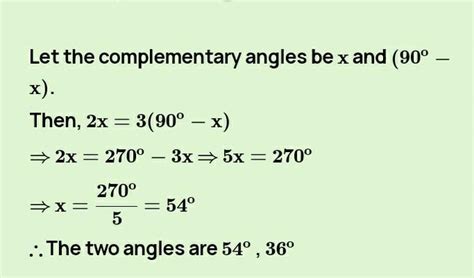 two complementary angles are such that the twice the measure of the one ...