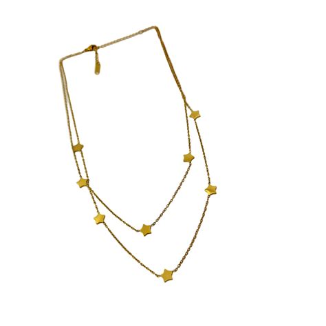 Layered Star Charm Gold Necklace – Krystal Jewels