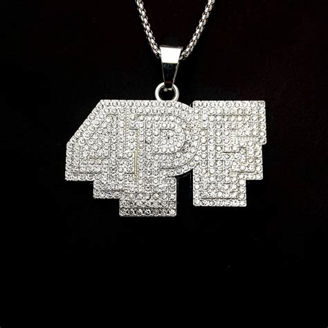 Men's Stainless Steel Pendent 4PF Iced out Chain - Silver – MYARTN